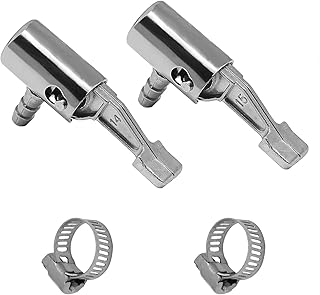 1/4 Inch Lock On Air Chuck All Metal with Hose Clamp Air Compressor Portable Tire Inflator Tire Chuck for Hose Repair Inflate Chuck