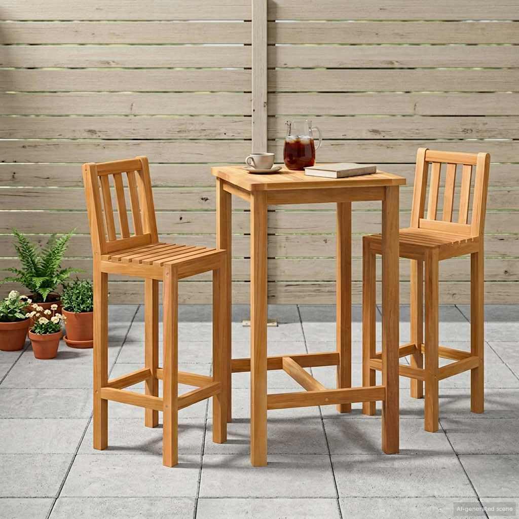 Conjunto de Bar al Aire Libre 3 uds. Sin Tratar,33.8kg-3422497