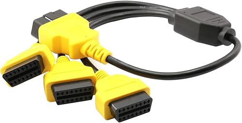 Vista 15 de Divisor OBD2 de 1.6 pies/19.7 in, extensión OBD-II de 3 vías, adaptador de cable extensor de diagnóstico para automóvil (negro)