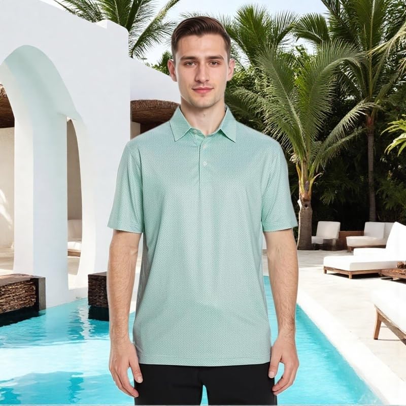 Mens Golf Polo Shirts Short Dry Fit Golf Shirts for Men Short Sleeve Casual Shirts for Outdoor Sports Athletic Polos
