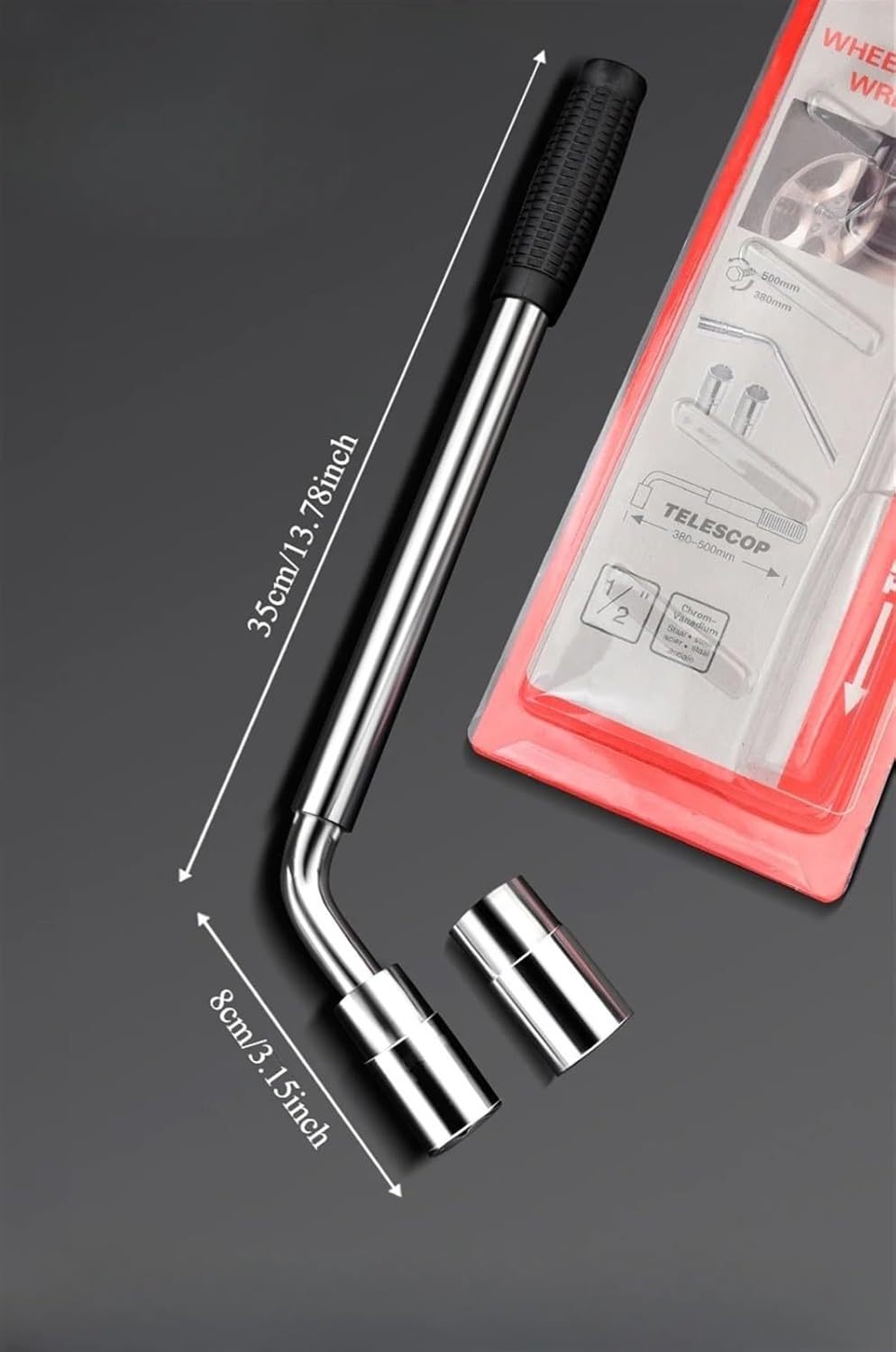 Telescoping Lug Wrench Easy Tire Nut Removal Extendable Power Wheel Wrench Brace for Car Van Brace Repair Tool