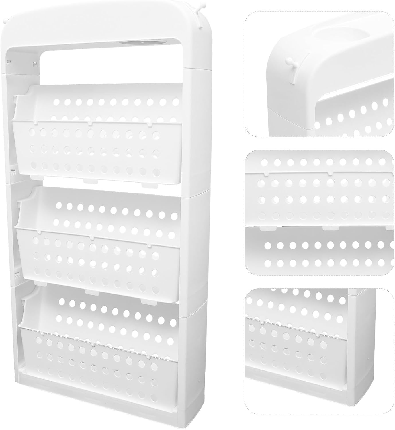 3-Tier Floor Standing Bookcase Books Organizer White Storage Shelf for Bedroom Living Room Home Office