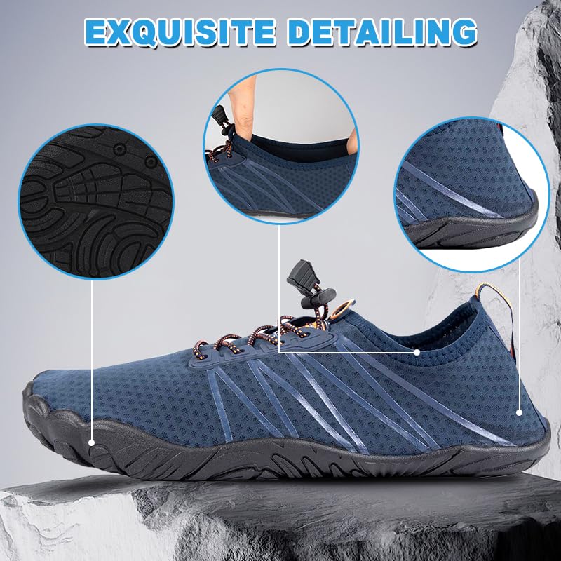 Barefoot Shoes for Men Lightweight Non Slip Quick Dry Hiking Running Walking Water Footwear Trail Breathable Wide Toe Aqua Socks Comfortable for Surfing Pool Swim Adventure Gym Fitness Yoga2