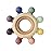 Arudyo Baby Teething Toys Silicone Teethers BPA Free Silicone Rudder with Wooden Ring Soothe Babies Gums (8 Directions - Gray)