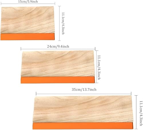 Miniatura 2 de Caydo 3 piezas de 3 tamaños, espátula de impresión de pantalla, raspador de tinta de madera de 75 durómetros para tela de serigrafía, 5.9 pulgadas,