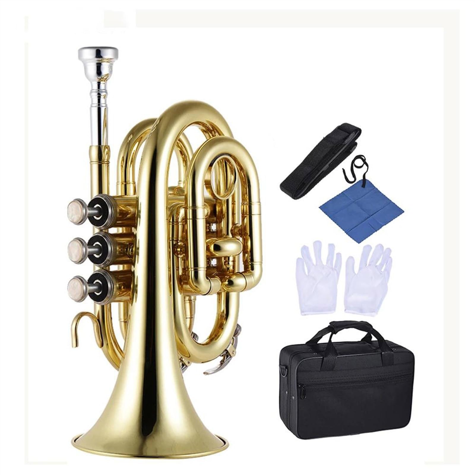 Trombette Guanti Per Strumenti A Fiato In Ottone Con Tono Piatto B Bb Per Tromba Tascabile Professionale