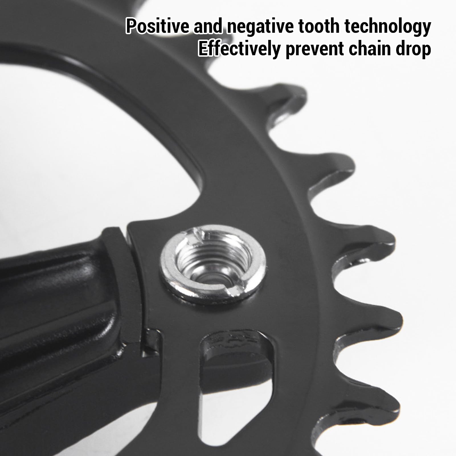 CHICIRIS Mechanizm Korbowy Rowerowy Zestaw Zębatek ze Stopu Aluminium 34T BCD104mm Wydrążone Ramiona Korby Oś 24mm Zęby Zapobiegające Opadaniu dla Dzieci od 8 do 12 Prędkości Ulepszenie Roweru