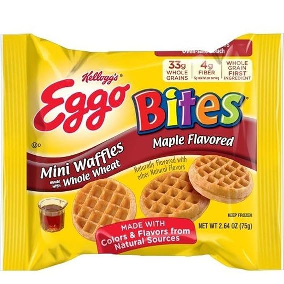 Eggo Minis Maple Flavored Waffle, 2.64 Ounce -- 72 per case.