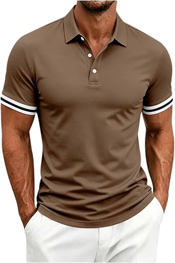 Mens Polo Shirt Quick Dry Performance Short Sleeve Golf Shirts