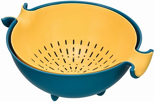 Miniatura 6 de Cesta de lavado de cocina colador de drenaje de cocina - Colador de plástico multifuncional, colador de cocina verde grande