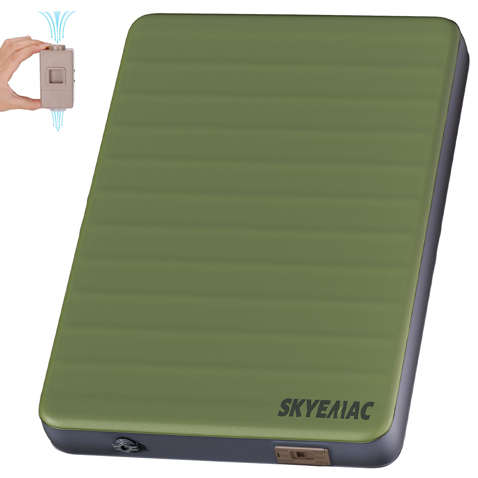 SKYEMAC Self-Inflating Memory Foam Sleeping Pad with Built-in Pump - R-Value 13, Full Size (78" L x 55" W x 4" TH) - Thick Camping Mattress for Car Camping, and Family Use - Comfortable & Durable