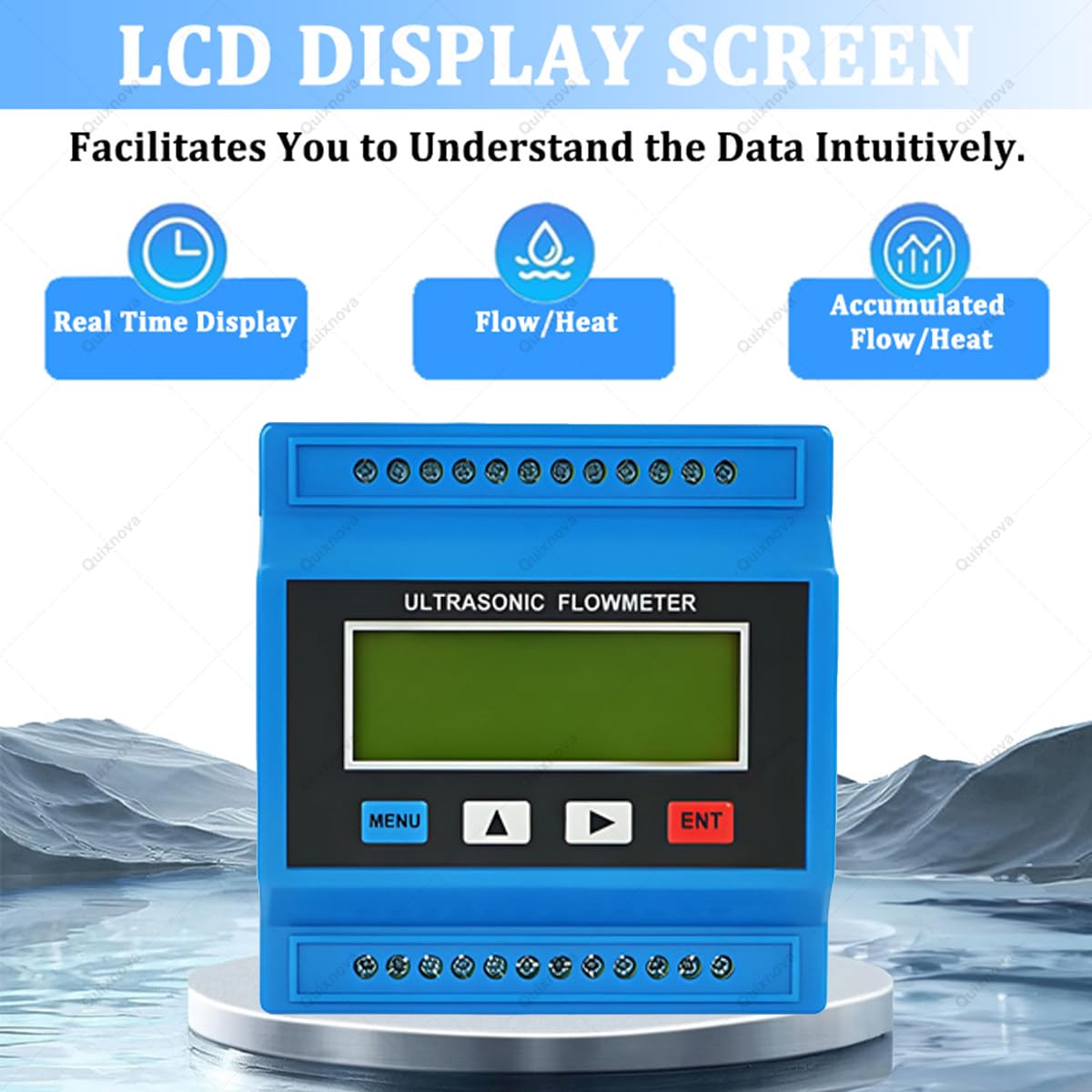 Nicht-invasiver digitaler Wasserdurchflussmesser mit Temperaturbereich -30 ~ 90 °C, kompatibel mit Rohrgrößen DN15 bis 6000 mm
