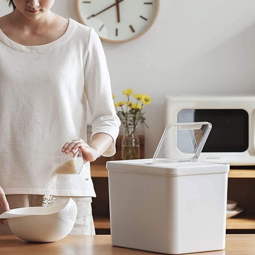 Cereals Storage Box Cereal Container Rice Storage Rice Storage Box Sealed Moisture Proof Large Capacity Grain Flour Container Kitchen Rice Storage Box Flip Cover