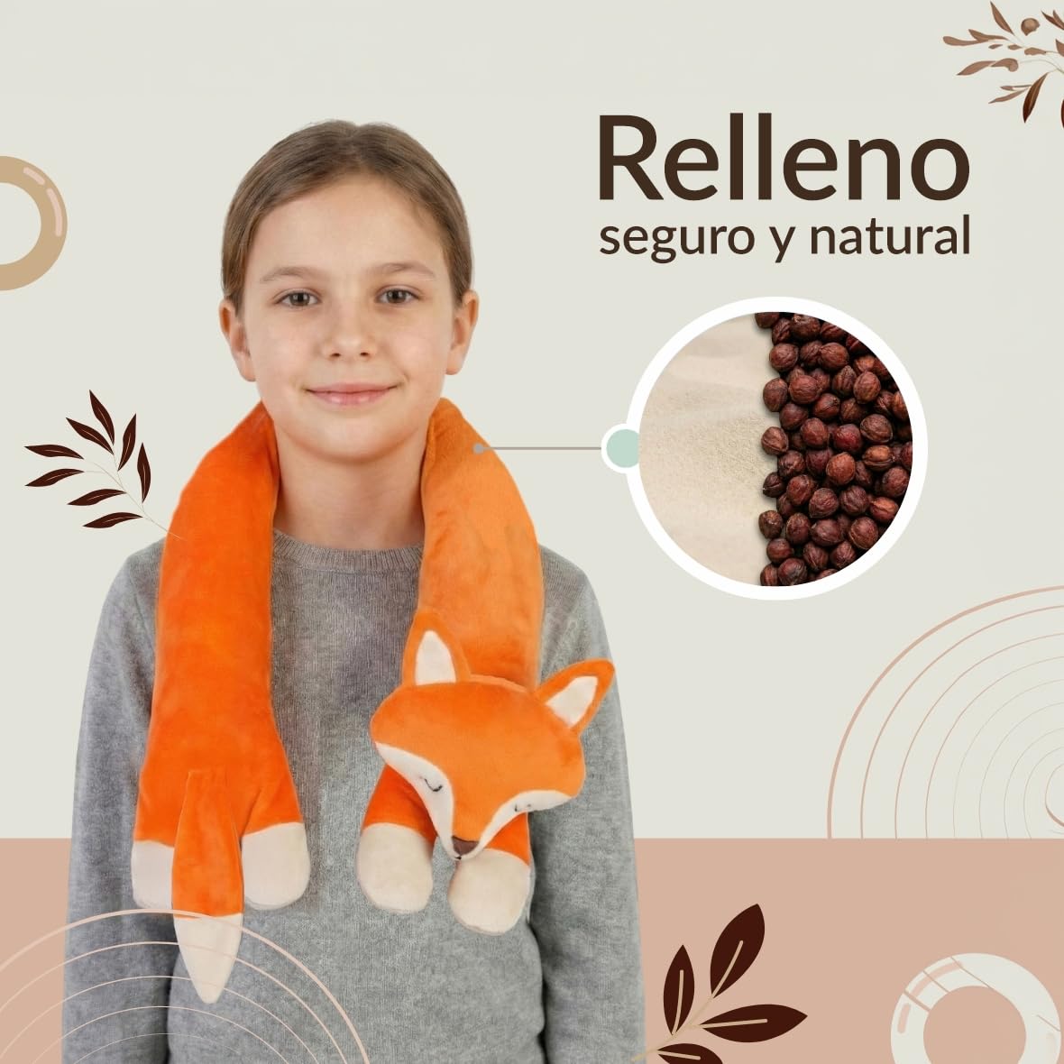 Peluche con Peso 2 kg, Zorro Peluche Ansiedad, Relajante