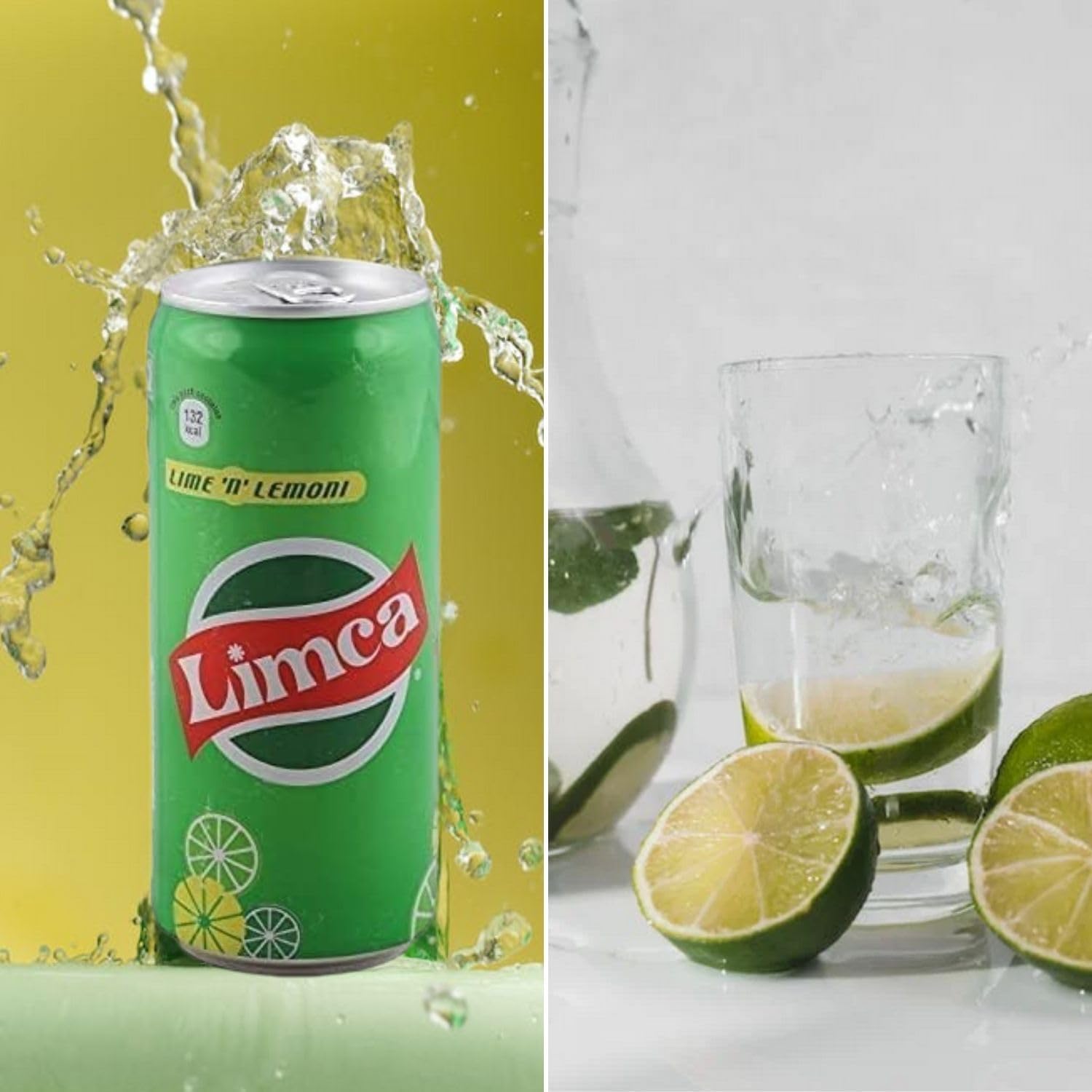 Limca Bevanda Gassata al Limone e Lime 24 x 330 ml | Bibita analcolica frizzante dal gusto agrumato intenso | Rinfrescante e dissetante | Da gustare ben fredda mit Kajal Sticker
