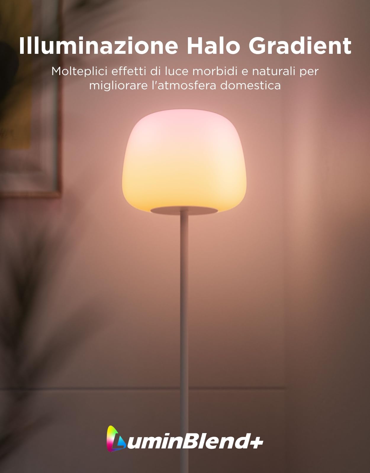 Govee Lantern Lámpara de Pie LED, RGBICWW Lámpara con Iluminación Halo | 100 Escenas, Regulable 1000K-10000K y 1400lm, Matter y Alexa Compatible, 160cm Luce para Salón y Dormitorio, Blanca