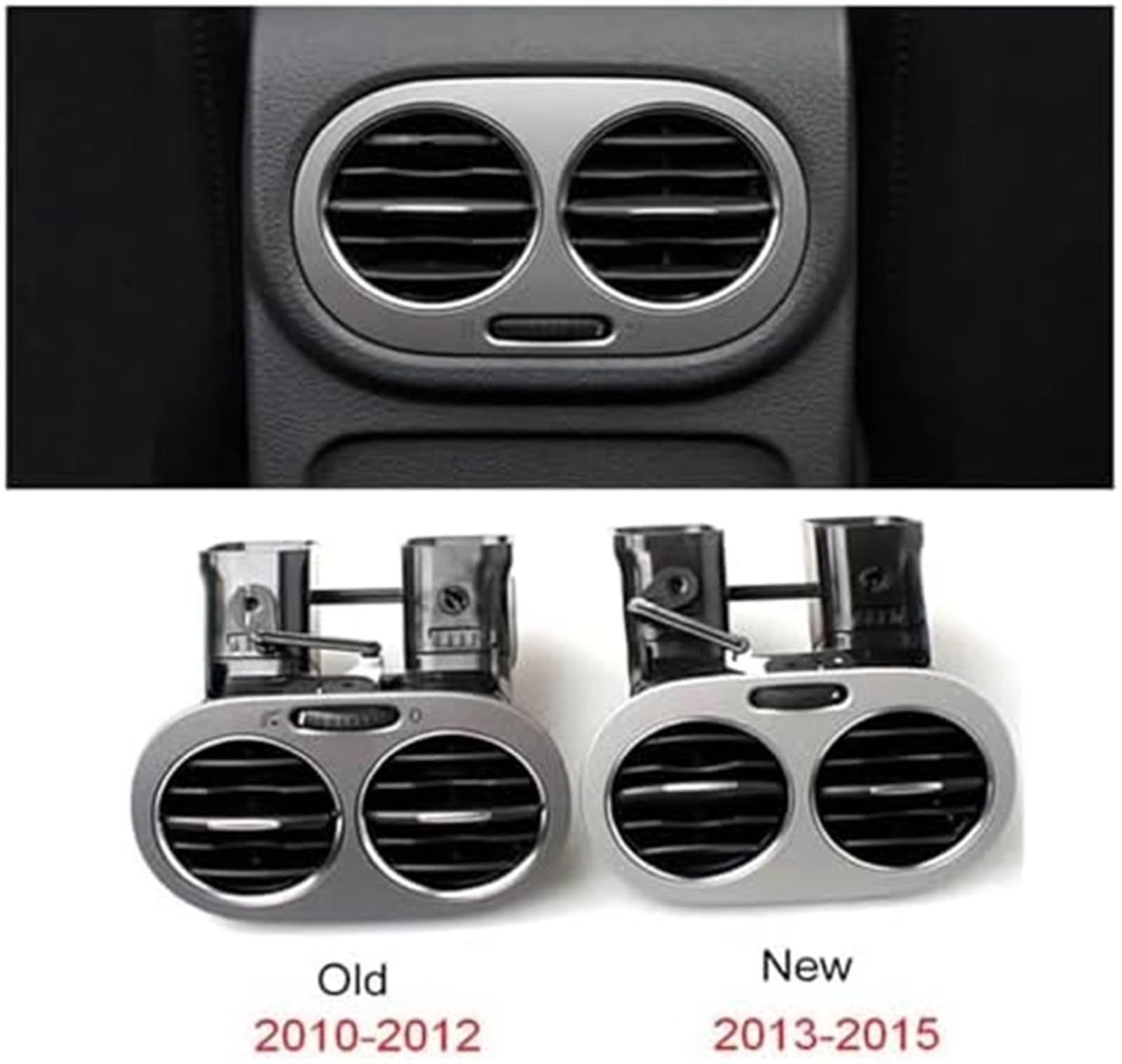 Wylot powietrza samochodu, dla Vw dla Tiguan 2010-2015 5ND819203A 5ND819203B środkowy podłokietnik tylny klimatyzator Ac Vent Assembly Klips do nawiewu samochodowego(BLACK 2010 2012)