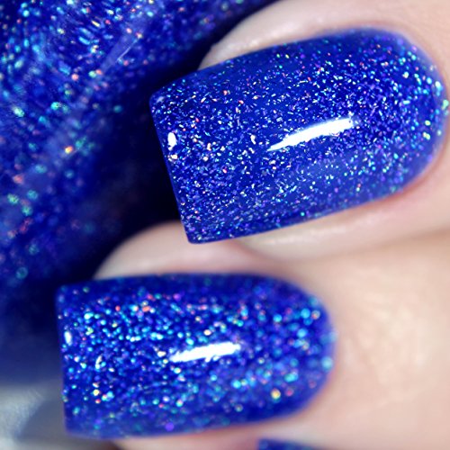 Image of ILNP Good Vibes - Vivid Cobalt Blue Holographic Sheer Jelly Nail Polish
