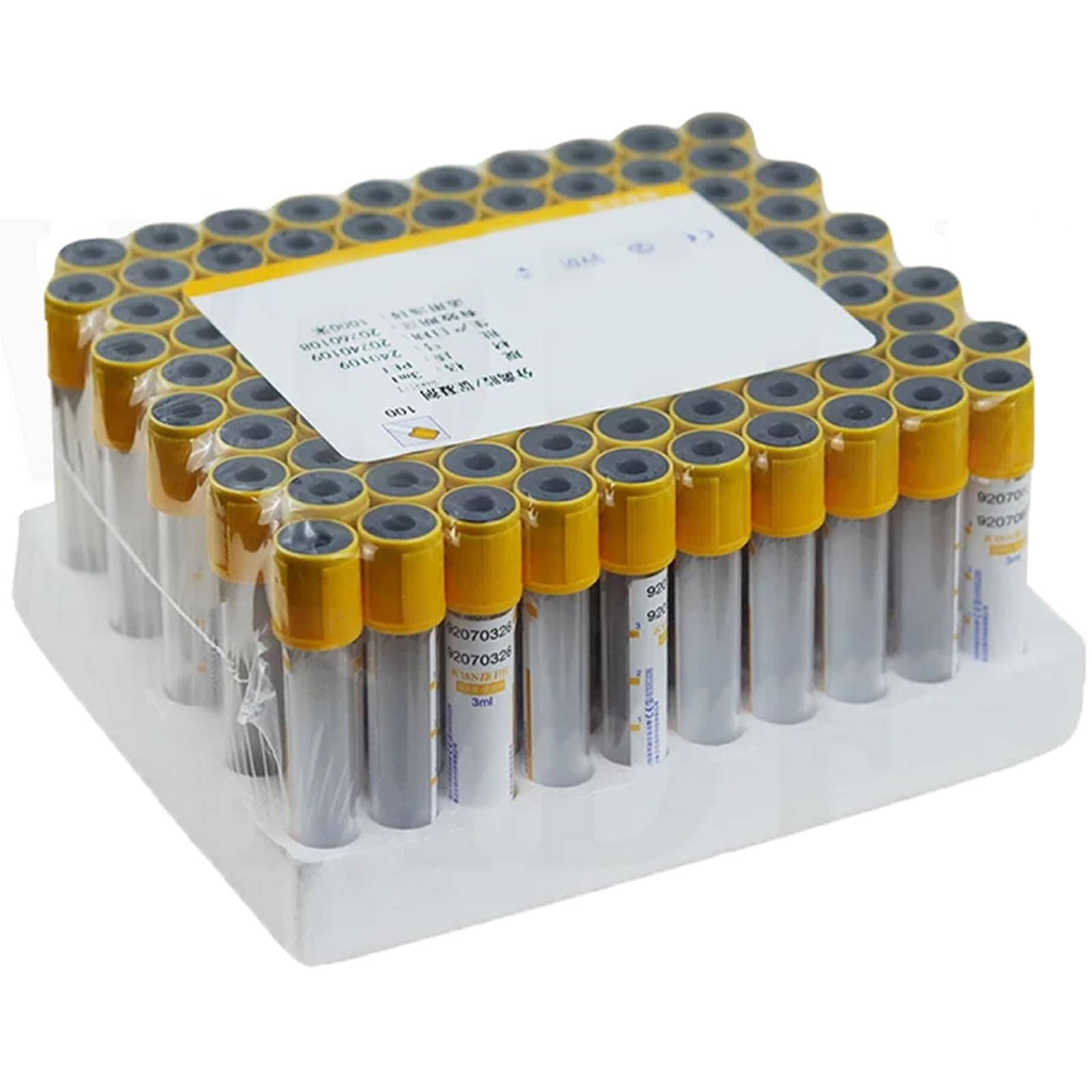 3ml/5ml/10ml Disposable Vacuum Blood Collection Tubes, Separation Gel + Coagulant Blood Collection Tube, For Serum Separation, Prp Preparation,100Pcs Yellow Cap,3ml