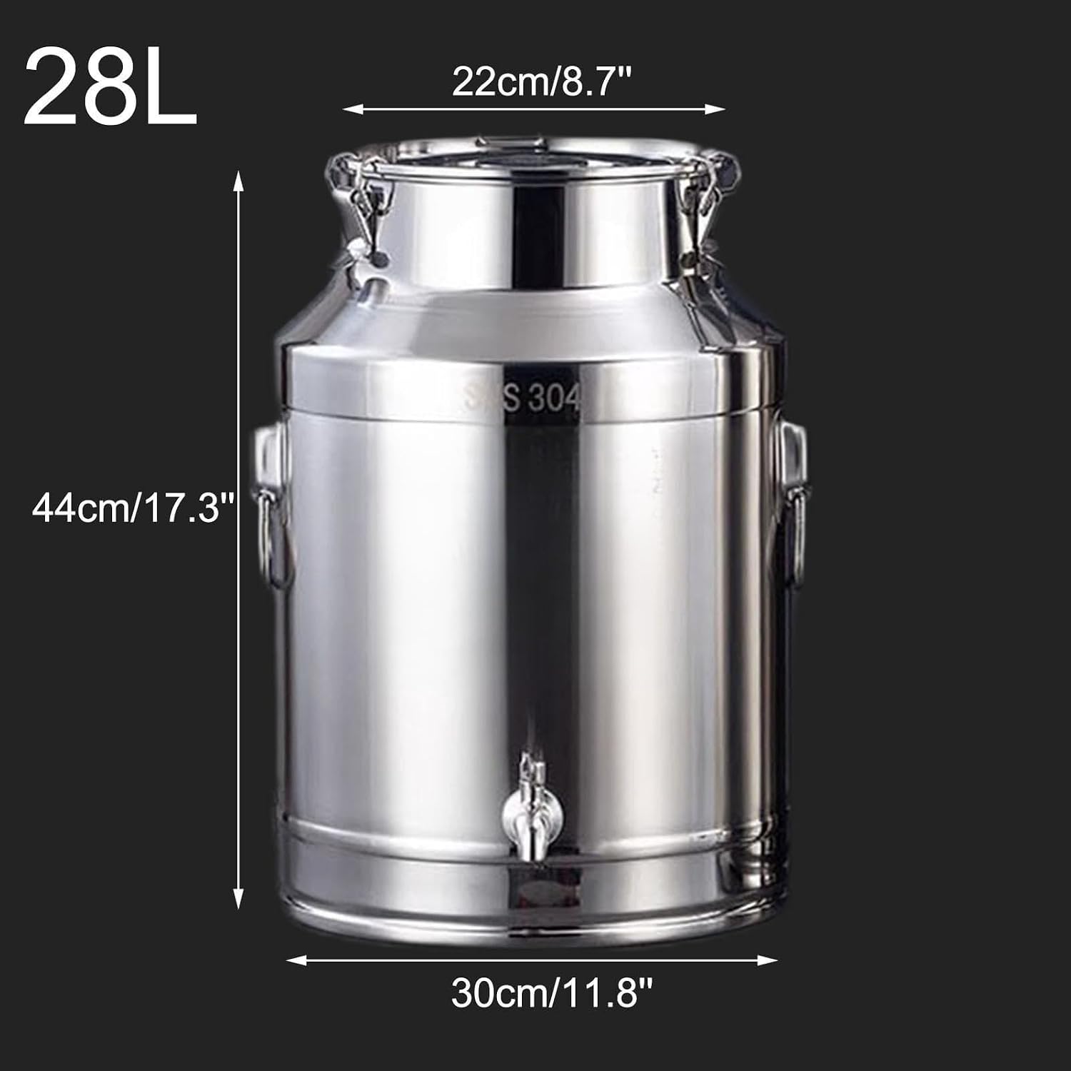 28L Stainless Steel Fermenter with Airlock - Ideal Brewing Equipment for Beer, Wine, & Food Storage - Easy to Clean, Durable Fermentation Bucket