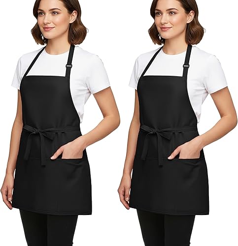 Miniatura 7 de BOHARERS Delantal de chef – Delantal de trabajo pesado de lona de 9.17 onzas con 4 bolsillos unisex, ideal para cocinar, jardinería, estilista