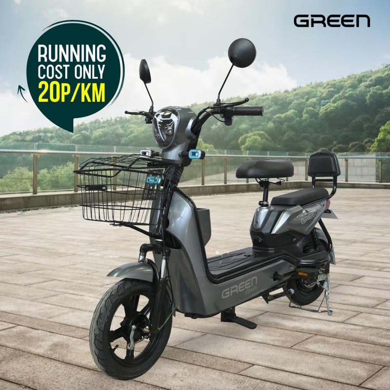 Image of Green Udaan Low Speed Electric Scooter Non RTO with Portable Charger (Grey, Udaan 30 KM)