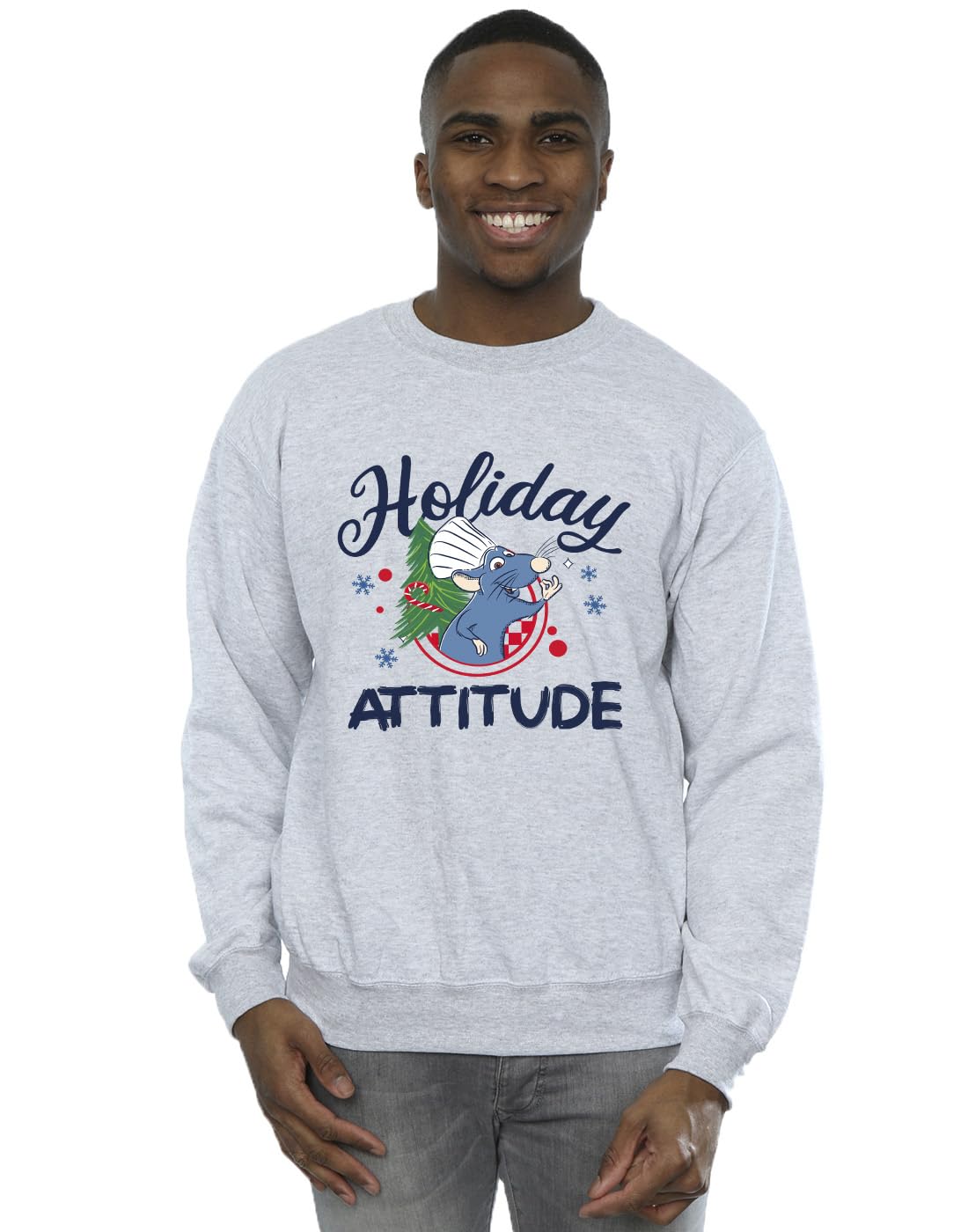 Absolute Cult Men's Sport Grey Disney Ratatouille Holiday Attitude Sweatshirt Large