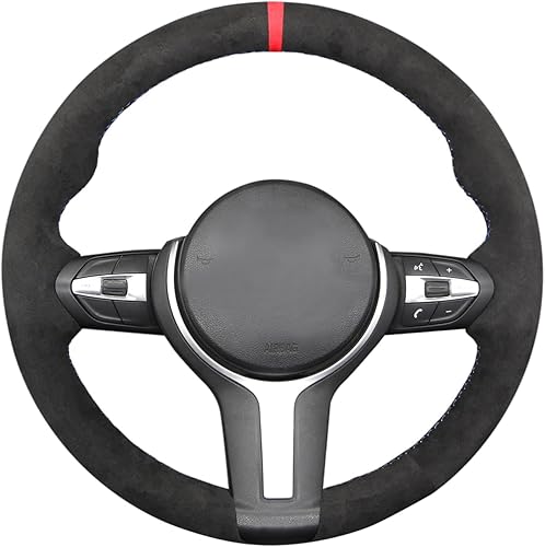 MEWANT Fundas para volante de coche para BMW (M Sport) F22 F23 F30 F34 F32 F33 F36 F10 F07 F12 F13 F06 F39 F25 F26 F15 F16 cosido a mano