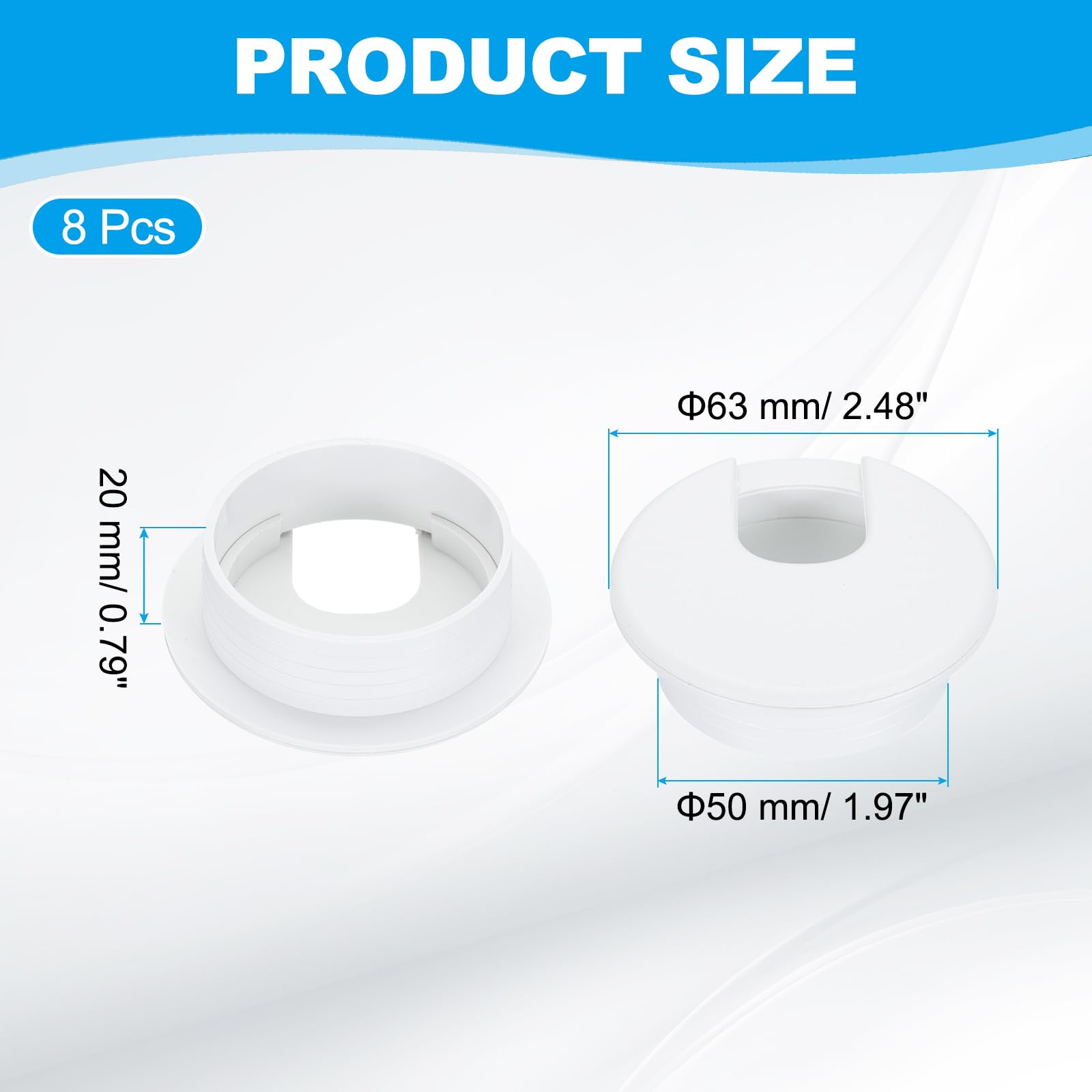 PATIKIL 50mm Desk Grommet - Image 2
