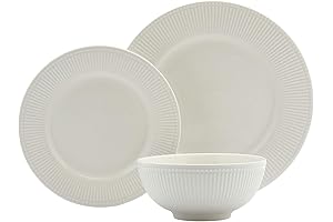 Tabletops Gallery Dinnerware Genuine Porcelain Fleur Design, 24-Piece
