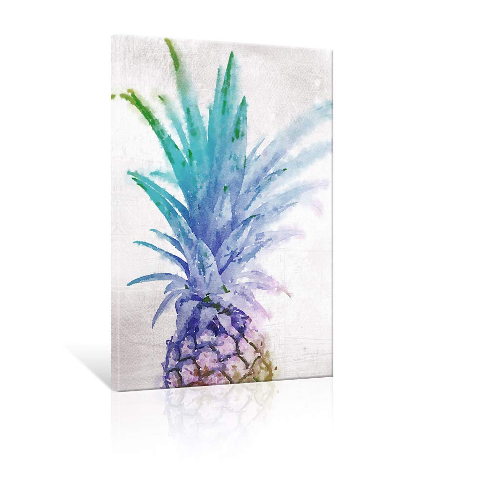 SEVEN WALL ARTS - Modern Still Life Painting Colorful Decor Tropical Fruit Art Home Decor Living Room Kitchen Room Decor Artwork Ready to Hang (Watercolor Pineapple I, 16 x 24 Inch)