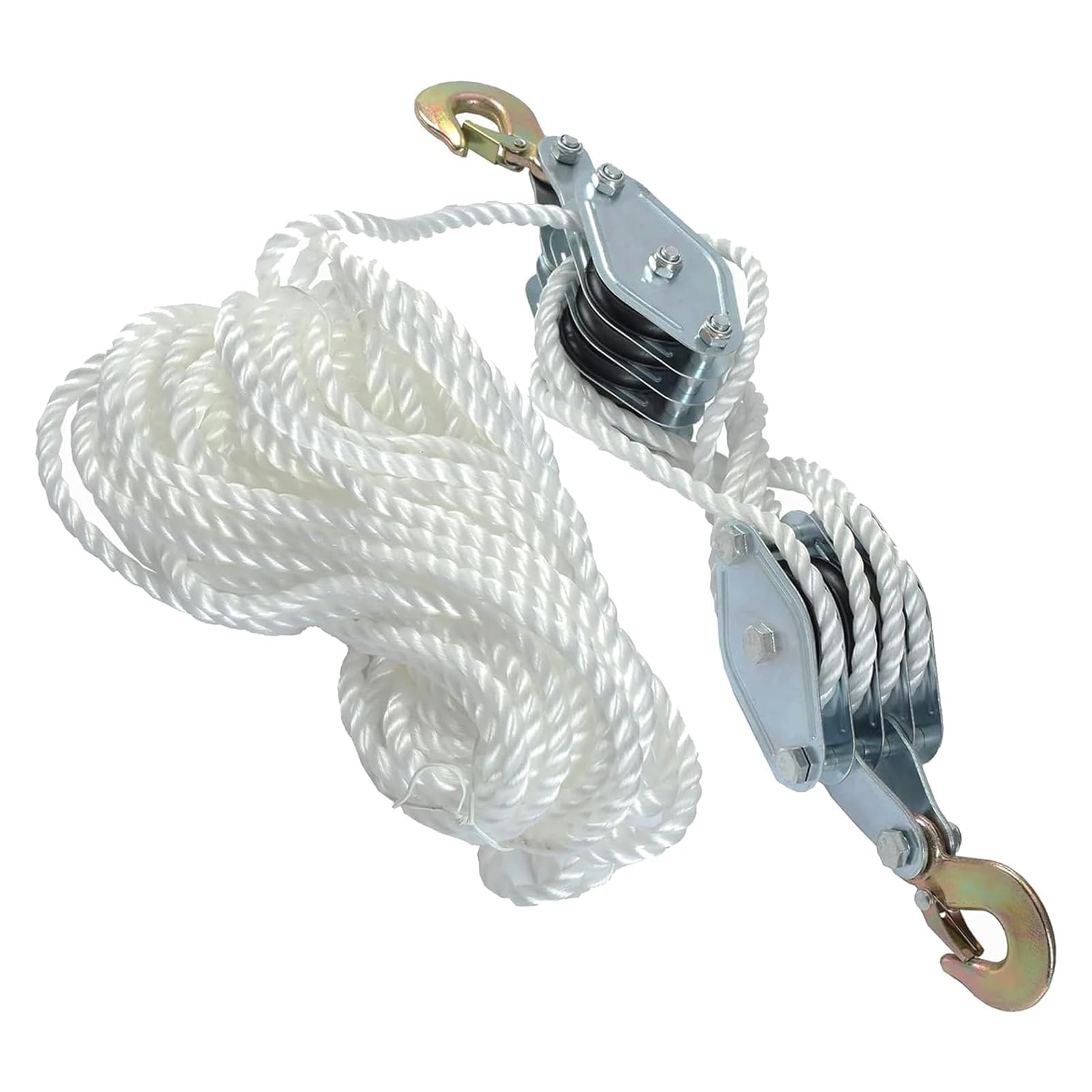 Argano A Puleggia 8:1 Con 20m Di Corda Nylon – Carico 300kg, Gancio Girevole 270° Per Sollevamento
