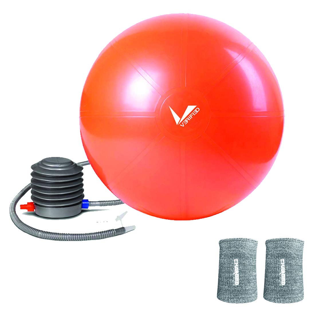 VERIFIED Gym Set with VF-1005 Stability Ball and Charged Wrist Band 3'' Pair MILANCHE Grey-image-35
