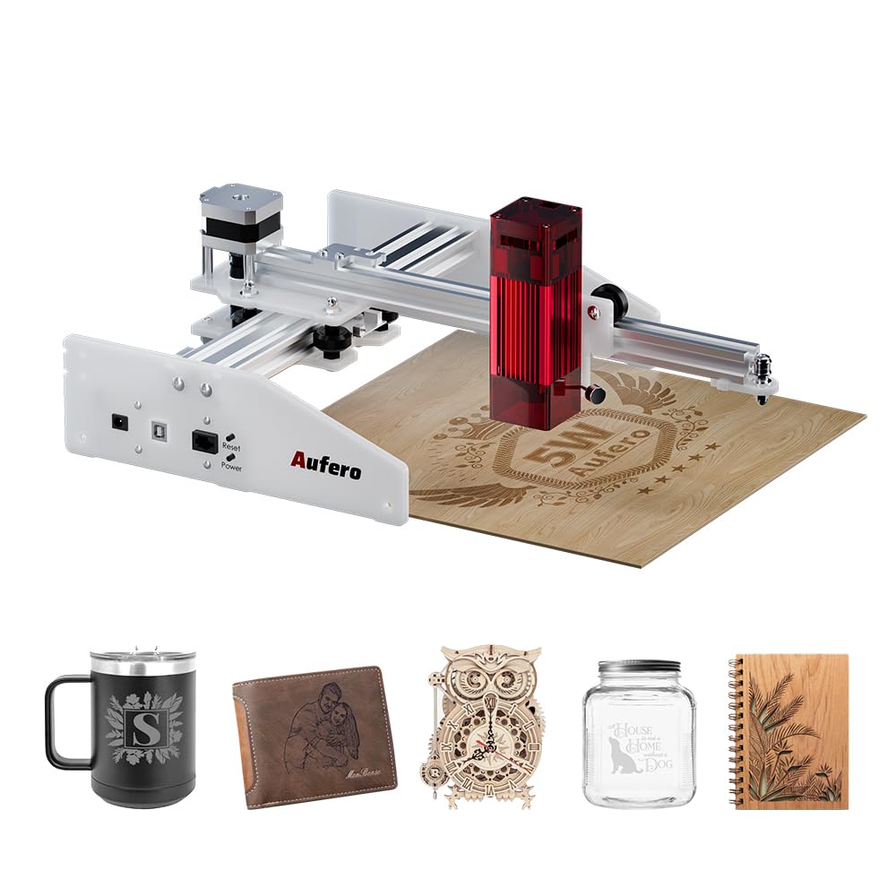 Aufero Laser 1 Laser Engraver, 5W Diode Short Focus Laser Engraver, Laser Engraving Machine for Wood/Leather, 7.1x7.inch Engraving Area, Beginner-friendly Laser Engraver Machine