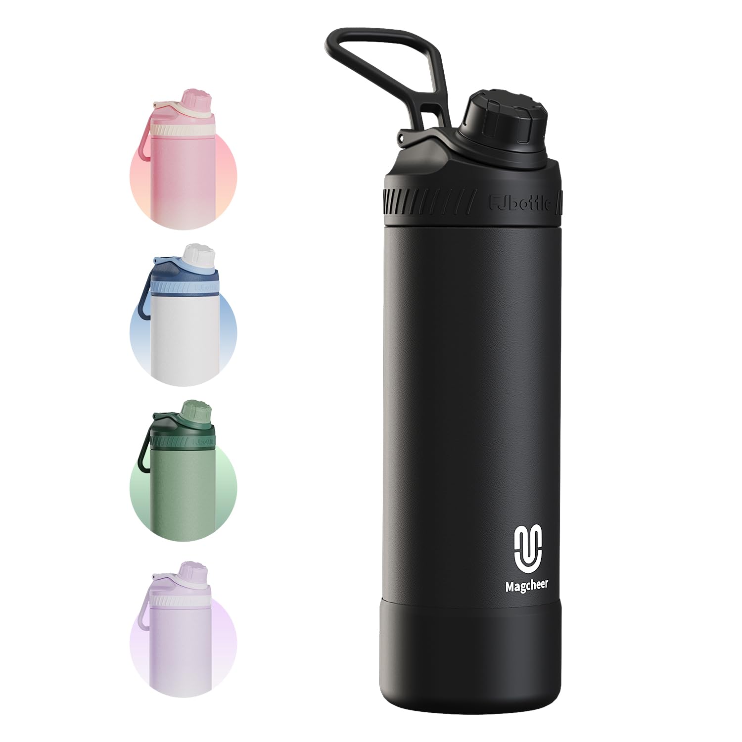 Magcheer 24oz Insulated Water Bottle| Double-Wall Vacuum Stainless Steel, Wide Mouth Design, Leak-Proof Reusable Bottle for Gym, Sports & Daily