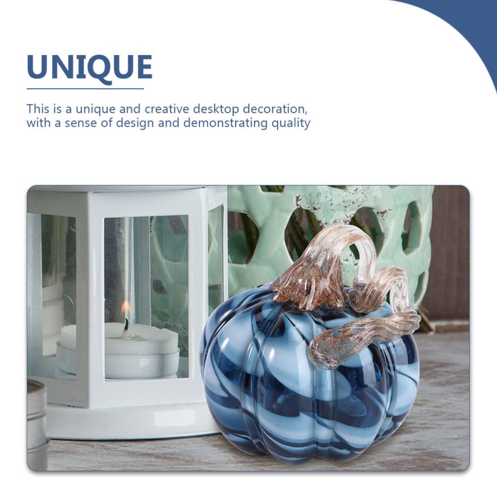 Pumpkin Ornaments Pumpkin Adornment Harvest Pumpkins Fake Pumpkins Glass Pumpkin Craft Small Pumpkin Craft Thanksgiving Artificial Pumpkins Household Glass Pumpkin Glass Artwork