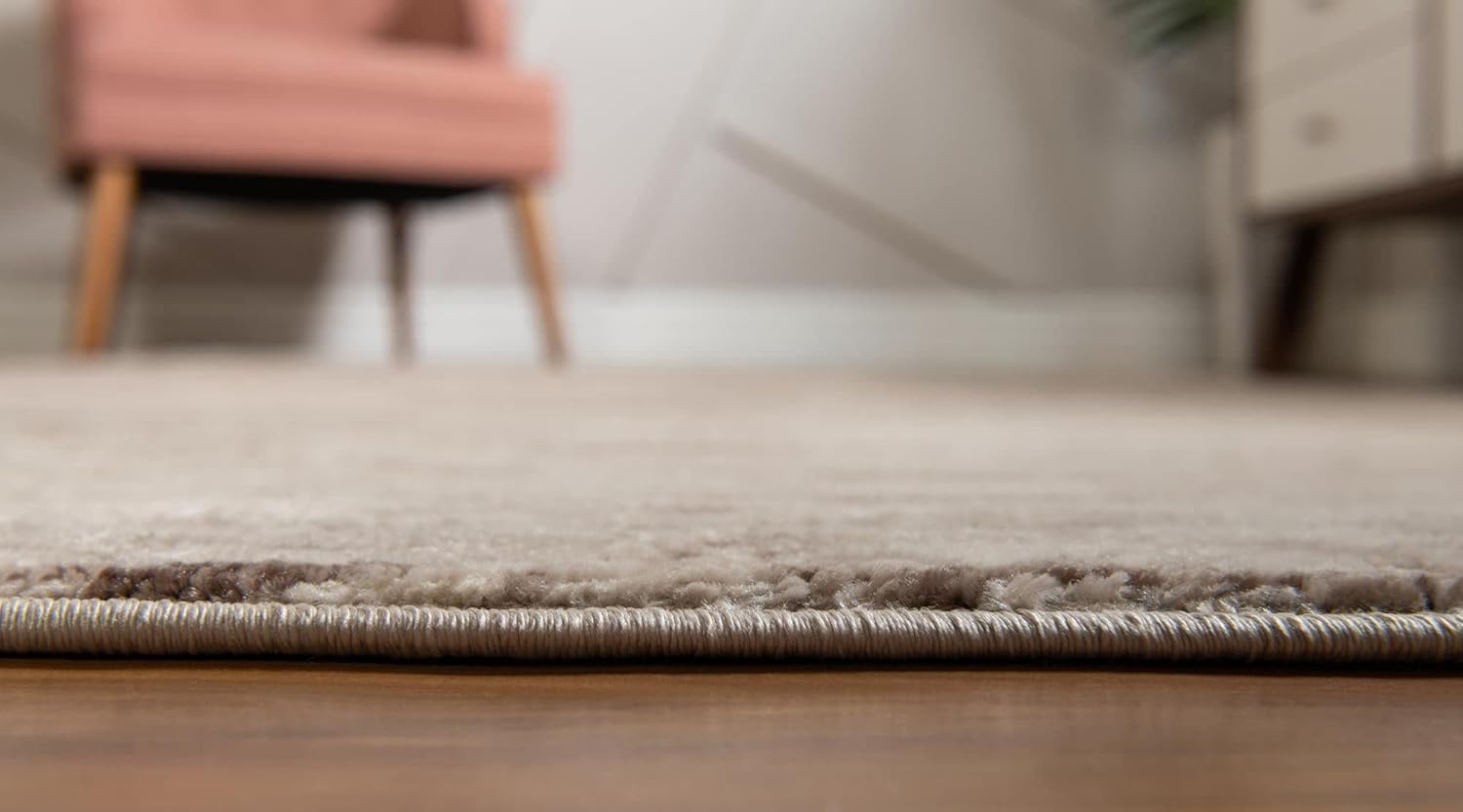 Unique Loom Oasis Collection Area Rug - Water (7' 1" Octagon, Brown/ Beige)