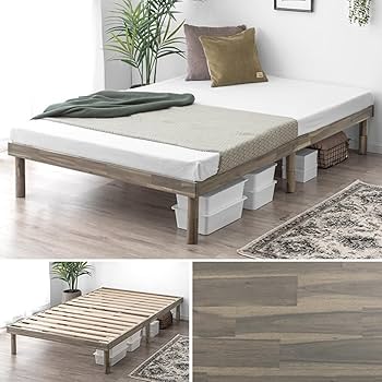 引き取り限定！クイーンサイズ　ローベット/北欧風　すのこベッド Amazon｜タンスのゲン ベッド クイーン すのこベッド 北欧パイン