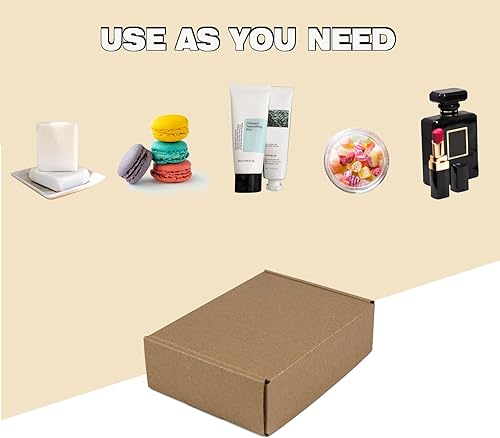 Miniatura 90 de Cajas de envío de 6 x 6 x 2 pulgadas, paquete de 25 cajas de cartón corrugado marrón para pequeñas empresas, embalaje y correo Marrón,Blanco