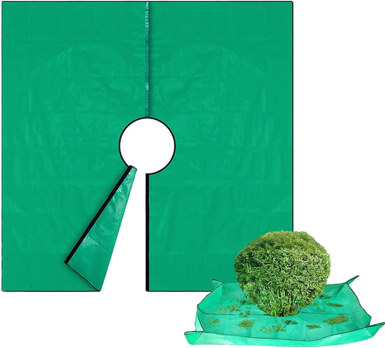 Landscape Pruning Tarp, 78.7”x 78.7“ Waterproof Tarp, Four Corners Has Corner Buckles for Easy Fixing Around Shrubs and Trees(30cm/11.81in)