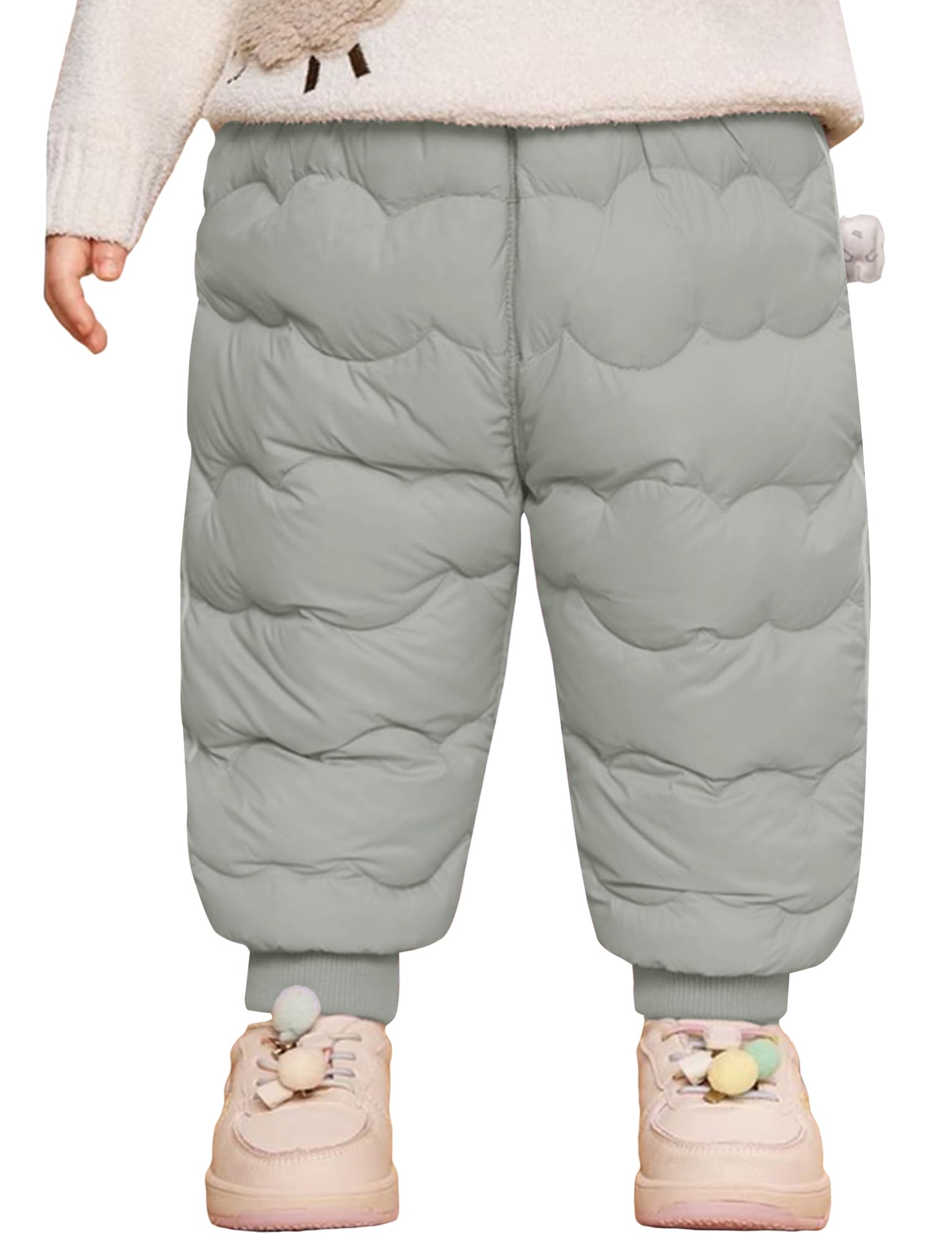 FEOYA Pantaloni da sci per bambini, in pile, impermeabili, da neve, per bambini, caldi, invernali, in softshell, con imbottitura spessa per 12 mesi, 7 anni