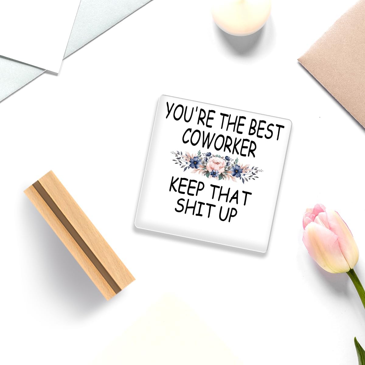 Funny Coworker Gifts for Women,Appreciation Gifts for Coworkers,Thank You Gifts for Coworkers,You're the Best Coworker Acrylic Desk Plaque Sign for Office Shelf Table Decor A244 - Image 7