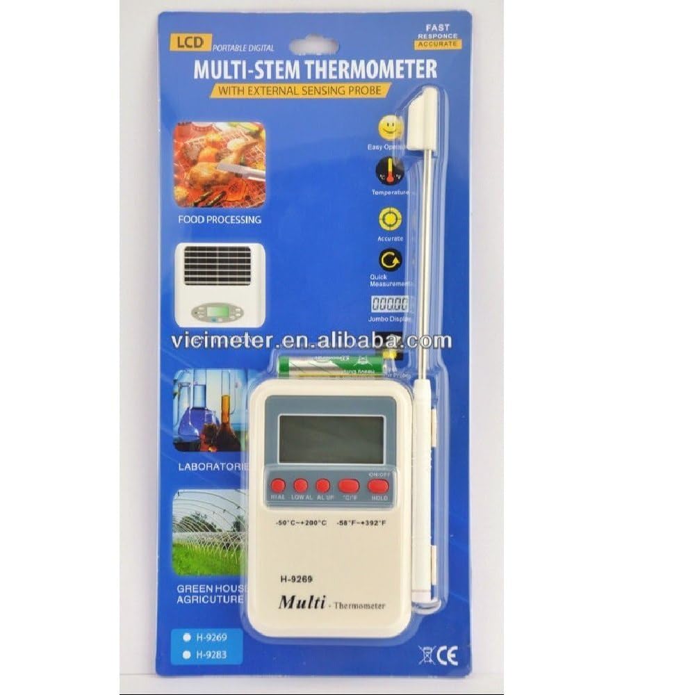 ST 9283B Digital Multi-Stem Thermometer with LCD Display, -50°C to 300°C Range, External Sensing Probe for Food Processing, Laboratory, Agriculture By NAAFIE-image-34