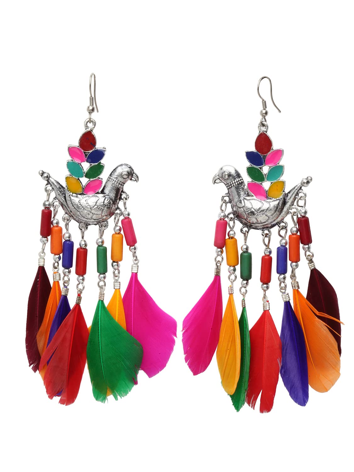 Shining Diva Fashion Latest Stylish Oxidised Feather Earrings for Women and Girls (11232er) (B0B9L2TYX1) Amazon Price History, Amazon Price Tracker