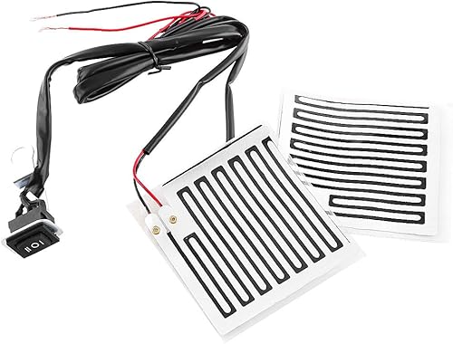 Miniatura 6 de KIMISS - Kit de agarre térmico para manillar de motocicleta de 12 V, almohadillas de agarre calentadas de invierno de 12 V, calentadores de manos