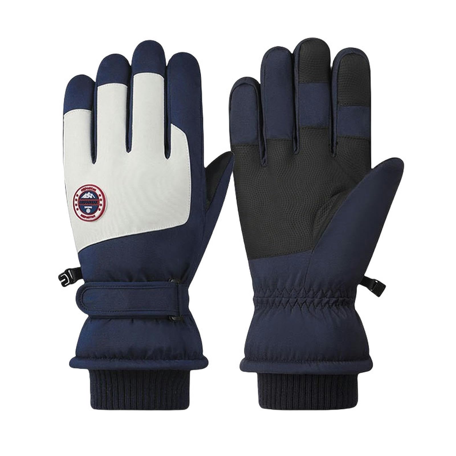 Guantes Guantes De Esquí Hombres Y Mujeres A Prueba De Viento Al Aire Libre Ciclismo Al Aire Libre Invierno Más Terciopelo Guantes De Dedo Dividido-a-m