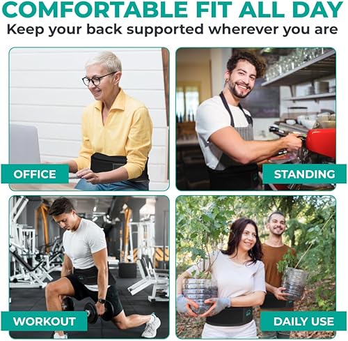 Miniatura 3 de MODVEL Soporte de espalda, alivio inmediato del dolor de espalda, hernia de disco, ciática, escoliosis, elegible por FSA o HSA, cinturón de soporte