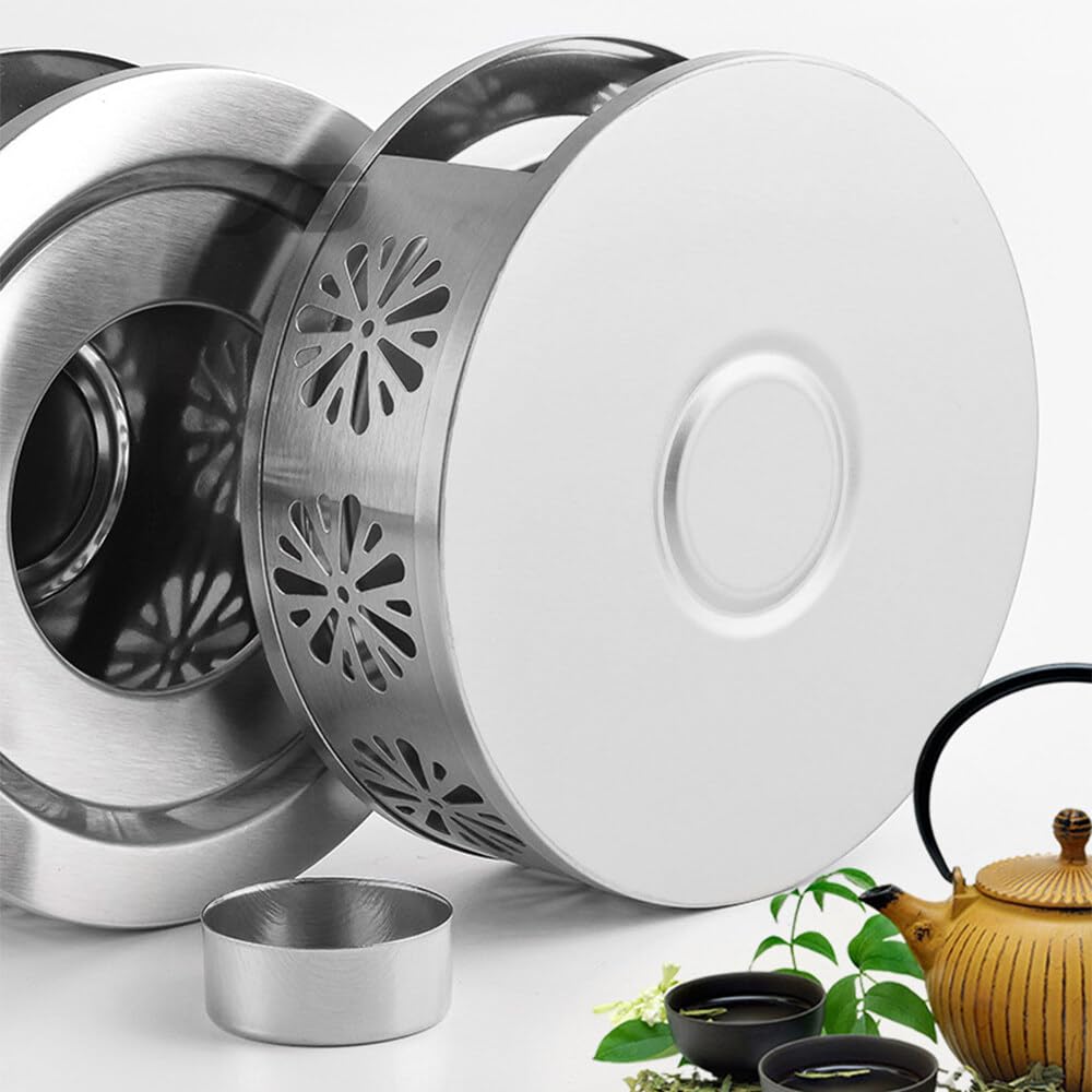 Chauffe Theiere Chauffe-plat à Bougie En Acier Inoxydable FYting - Pour Théière, Cafetière, Lait - Décoration Table Noël, Halloween Chauffe Theiere Chauffe-plat à Bougie En Acier Inoxydable FYting - Pour Théière, Cafetière, Lait - Décoration Table Noël, Halloween
