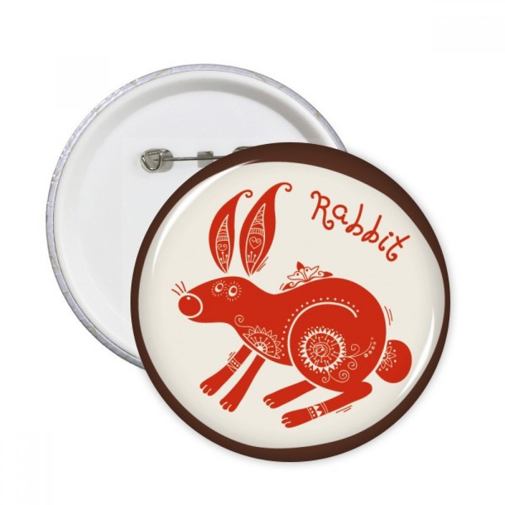 Badge rond Année du Lapin rouge XXL pour customiser vos vêtements