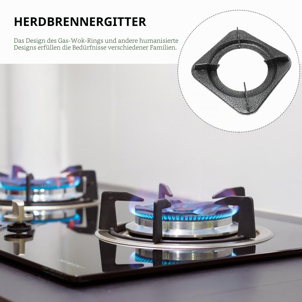 COLLBATH Gusseisen Wokring Gasherd Ständer Herdhalterung Rutschfeste Topfstütze Für Kleine Töpfe Effizientes Kochen Und Wärmeverteilung